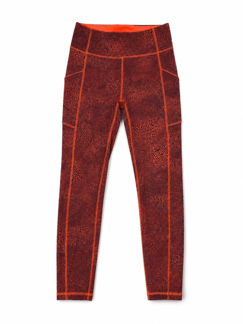 lululemon athletica Orange & Dark Red Patterned High-Rise Leggings